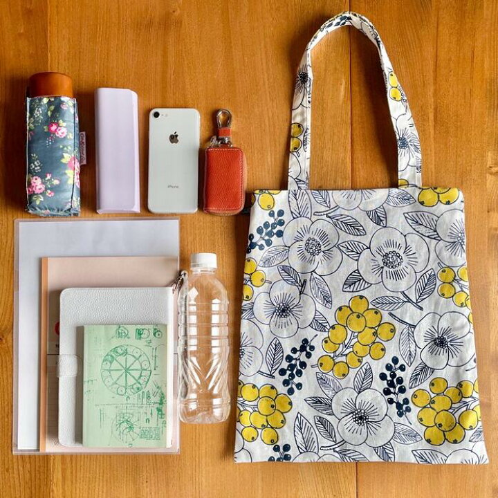 楽天市場】トートバッグ コットン リネン 花 イエロー 北欧 暮らし  