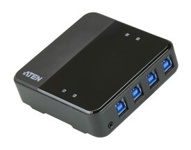 ATEN USBハブ　4ポートUSB3.1 Gen1 USB切替器（4入力）【US3344】コンピューター接続：USB Type-B×4、周辺機器：USB Type-A×4、電源（オプション）：USB micro B×1【送料無料】【3年保証】