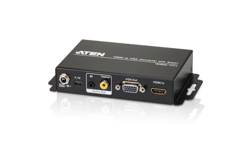 送料無料 2020 新作 3年保証付き HDMI信号をアナログVGA信号とオーディオ信号に変換可能スケーラー搭載コンバーターです 3年保証 ATEN VC812 売店 → オーディオ VGAコンバーター スケーラー搭載HDMI