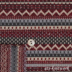 先染め JAZZ マルチ ボーダー ノルディック 多色ボーダー [ 生地 布 カットソー ジャカード マルチボーダー タックジャガード ストライプ ニット ジャージー ]