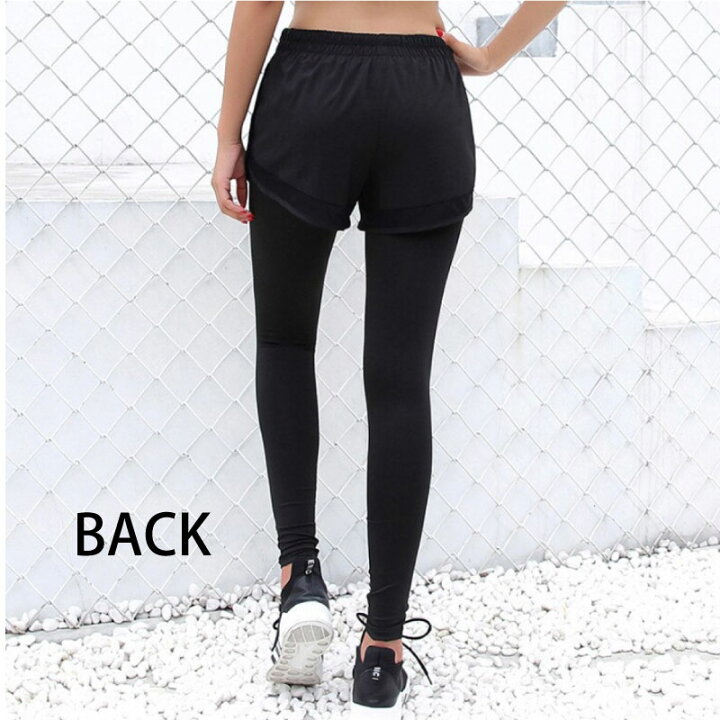 楽天市場 スポーツウェア フィットネスウェア レディース ジム ウェア レギンス スパッツ ショートパンツ付き 一体型 10分丈 M L Xl スポーツ ヨガウェア ウォーキング ランニングウェア ウォーキング トレーニングウェア Amitumi Fashion