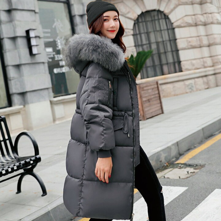 楽天市場 ダウンコート レディース コート 冬 きれいめ ダウン ファー アウター ダウンジャケット 上着 秋 冬 防寒 長め 暖かい 黒 ブラック グレー ホワイト 通勤 通学 旅行 ギフト プレゼント ゆったり フード ダウンロングコート Amitumi Fashion