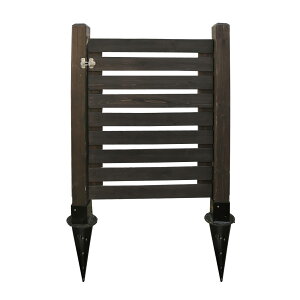 シンプルゲート 片開き 支柱 支柱固定用金具(土の地面用) 付セット ゲートセット ペット 侵入防止 ゲート 猫 脱走防止 子供 外 門扉 丁番 木製フェンス ガーデニング 目隠し フェンス 扉 ドッ