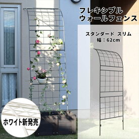 フレキシブルウォールフェンス スリムスタンダード 1セット グリーンフェンス グリーンカーテン 立て掛け トレリス おしゃれ ラティス モッコウバラ フェンス プランター バラ 誘引 ガーデン アイアン ガーデニング 日よけ ベランダ waf-620base