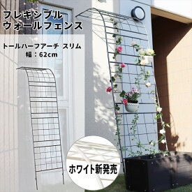 【マラソン期間中は15%OFFクーポン】フレキシブルウォールフェンス スリムトールハーフアーチ 1セット グリーンフェンス グリーンカーテン 立て掛け トレリス おしゃれ ラティス モッコウバラ フェンス プランター バラ 誘引 アイアン 日よけ ベランダ ハーフアーチ