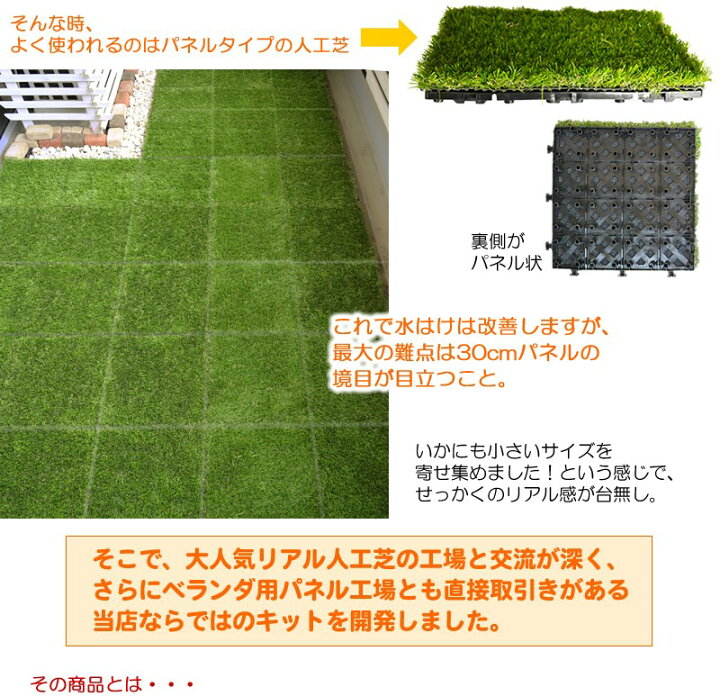 楽天市場】人工芝用 ジョイント式 床マット 単品 1枚 30cm角 水はけ 