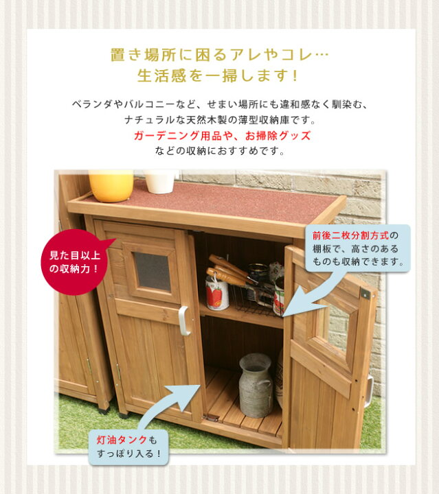 楽天市場】バルコニー収納庫 ロータイプ 1台 収納庫 キャンプ用品 農具  