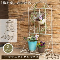 ゴージャスアイアンラック　ロー プランタースタンド ラック 屋外 アイアン おしゃれ 花台 フェンス 置く…