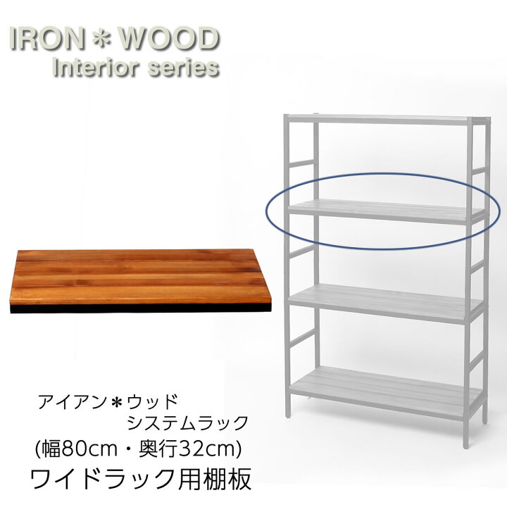 楽天市場】アイアン*ウッド システムラック ワイド 専用棚板 幅86×奥行 