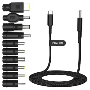 �m�[�g�p�\�R���p �}���`�v���O�P�[�u�� USB C DC�d���P�[�u�� USB C�I�X��DC�W���b�N�I�X 18.5V~20V 100W