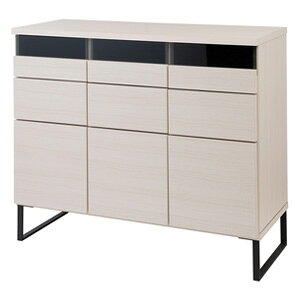 \ページ限定・ティースプーン付/ リビングチェスト 収納棚 収納ラック ★送料無料★【WHISH モノトーンスクエアモダンキャビネット 幅106引出しタイプ st-0022】