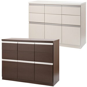 【送料無料・完成品】【スタイリッシュデザイン スクエアキャビネット幅109引出しタイプ】 国産 リビング収納キャビネット スクエア 引き出しタイプ シンプル ロータイプ 高さ82