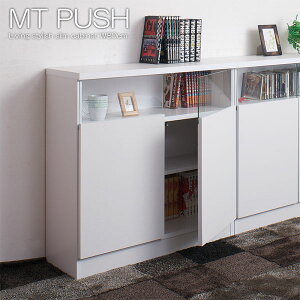 【送料無料・完成品】【リビングキャビネット幅80扉 ホワイト NO-0001】 プッシュ扉 ガラス 配線穴あり ルーター収納 リビング収納 キッチン収納 カウンター下収納