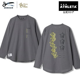 DENHAMxATHLETA - ATDH RECIFE LS TEE デンハム アスレタ Tシャツ DENHAM ATHLETA ロング 長袖 トップス フットサル サッカー ブラック 黒 チャコール