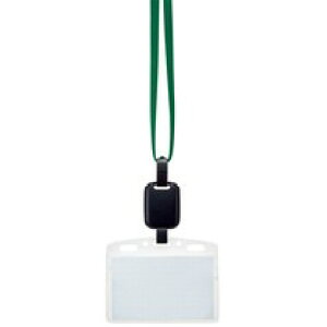 吊り下げ名札セット(リール式・ソフトケース・チャック式) 緑 10個入  OS-ナフR180GX10   015-0806
