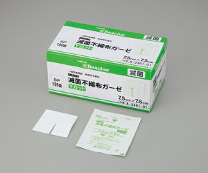 ベスケア 滅菌不織布ガーゼ(Yカット) SFY7575 サイズ(mm):75×75 1箱(1枚/袋×100袋入)