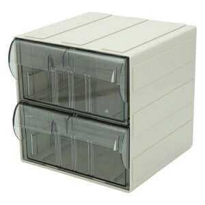 【法人限定】カセッター A5サイズ以下(W186×D192×H186mm)引出上下2段 クリアー