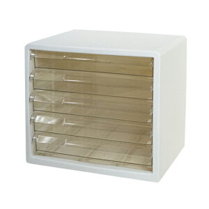 カラーレターケース ホワイト 浅型5段 M5 ※沖縄・離島配送不可