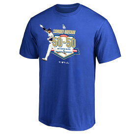 マジェスティック ドジャース 大谷翔平 50-50 Club 達成記念Tシャツ / ホワイト ブルー / 130 150