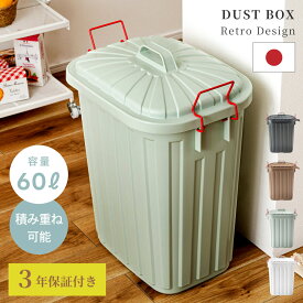[クーポンで全品10%OFF] ゴミ箱 60リットル おしゃれ 屋外 ふた付き 大容量 ダストボックス 60L 蓋つき 60 ふた付き 分別 ペールボックス ペールカン ベランダ キッチン 作業用 くず入れ ごみ 丸洗い ポリエチレン 丈夫 やわらかい アウトドア レッド ブラウン 白