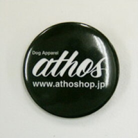 athos（アトス）ロゴ缶バッジ（ブラック/黒）【メール便OK】