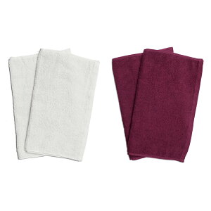 タオル 業務用 250匁 フェイスタオル 4枚セット (ホワイト2枚とワインレッド2枚) 34x85cm 無地 業務用タオル 業務用フェイスタオル メール便 送料無料 クリニック 整形外科 施術 エステタオル