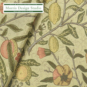 【公式】 生地 布 ジャカード織り MORRIS ( ウィリアムモリス ) フルーツ 138cm巾 1巾×10cm単位 生地 布地 日本製 国産 レモン ザクロ 果物 植物柄 葉 風通織 ポリエステル グリーン 川島織物セル