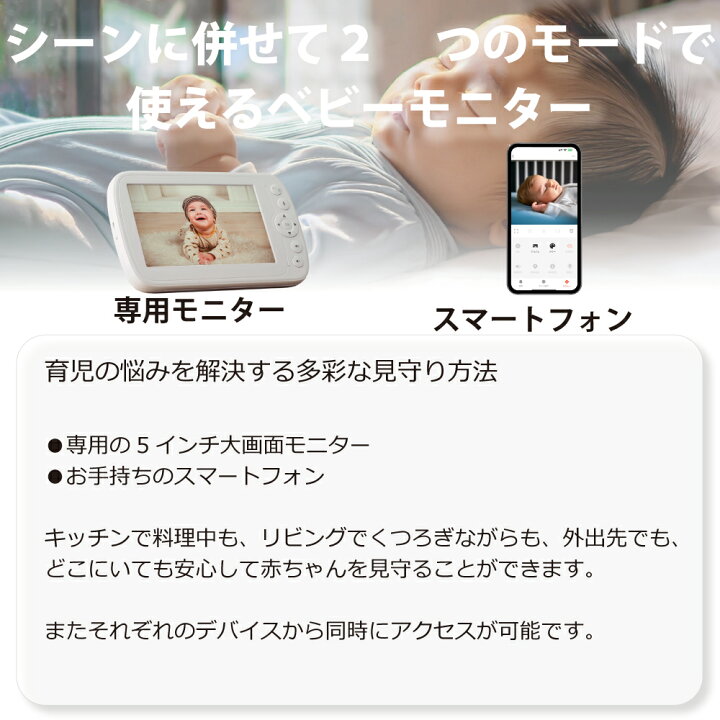 楽天市場】デュアルモード ベビーカメラ CU-CA04 スマホ＆専用モニター 
