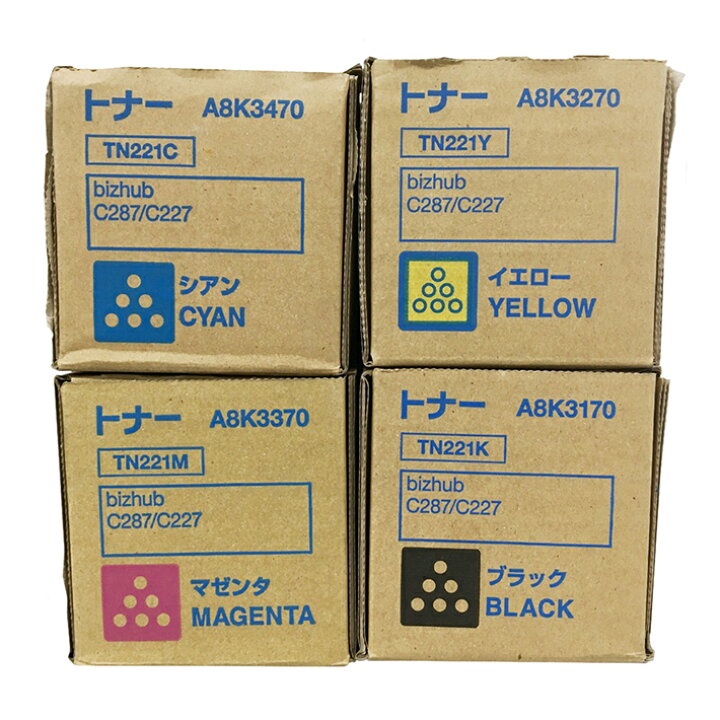 楽天市場】コニカミノルタ 純正トナーカートリッジ TN221 4色セット  