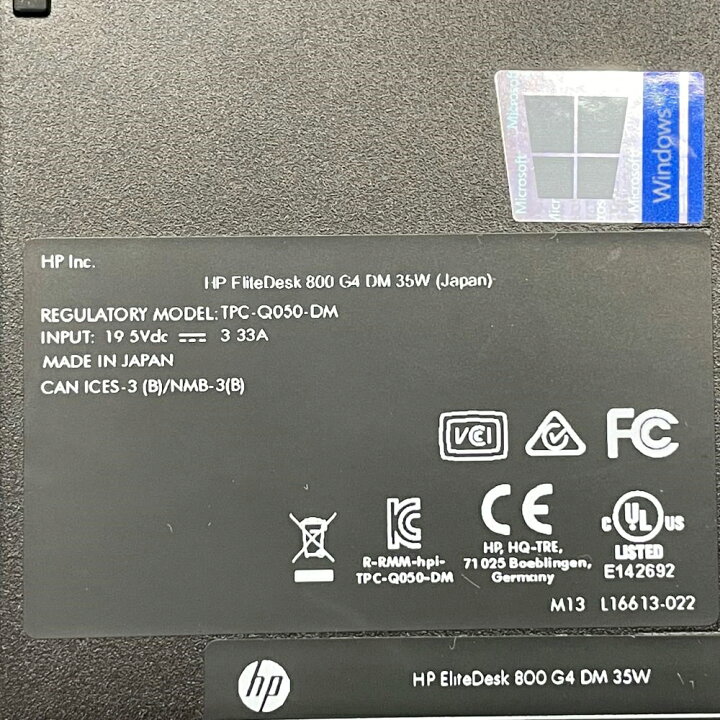 楽天市場】HP デスクトップパソコン EliteDesk800G4 DM 35W Windows11 