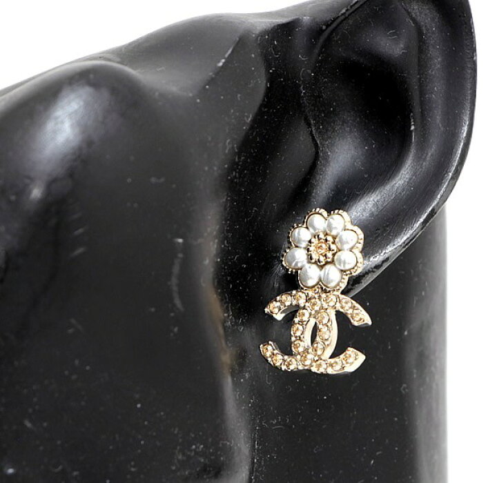 楽天市場】シャネル CHANEL ココマーク パール フラワーピアス B22K  