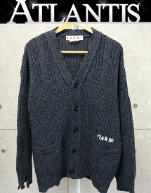 MARNI 銀座店 マルニ 2023 ロゴ刺繍入り カーディガン size:46 ダークグレー系 94630