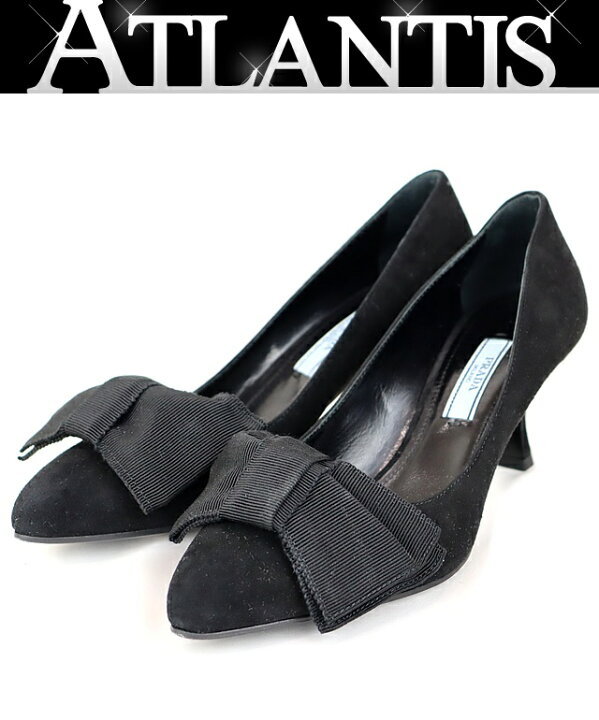 楽天市場】【広尾店】プラダ PRADA リボンパンプス スエード size35 1  