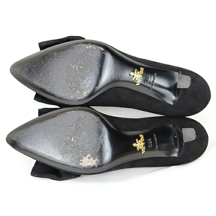 楽天市場】【広尾店】プラダ PRADA リボンパンプス スエード size35 1 