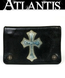 CHROME HEARTS 銀座店 クロムハーツ 2ZIP ウォレット クロスパッチ 二つ折り財布 レザー SV925 黒 94557