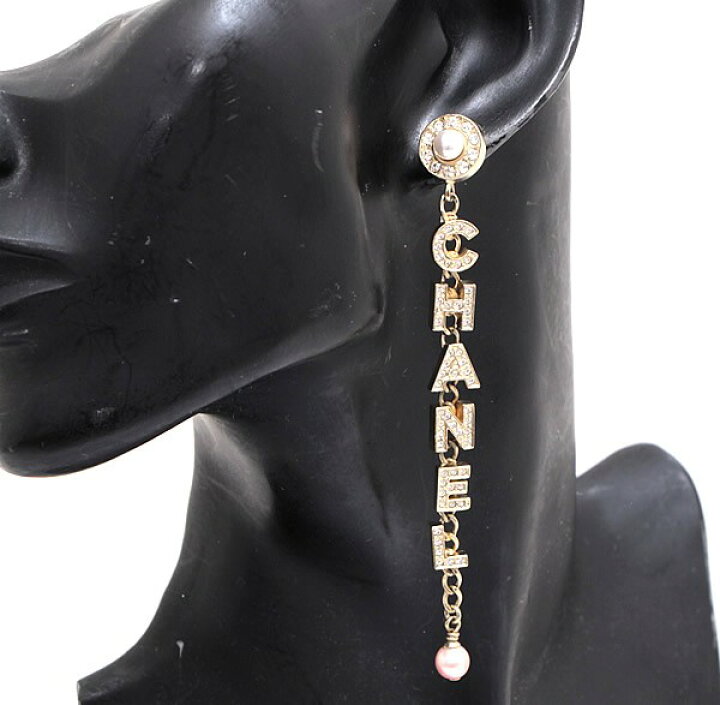 楽天市場】美品 シャネル CHANEL ロゴ スイングロングピアス ライン  