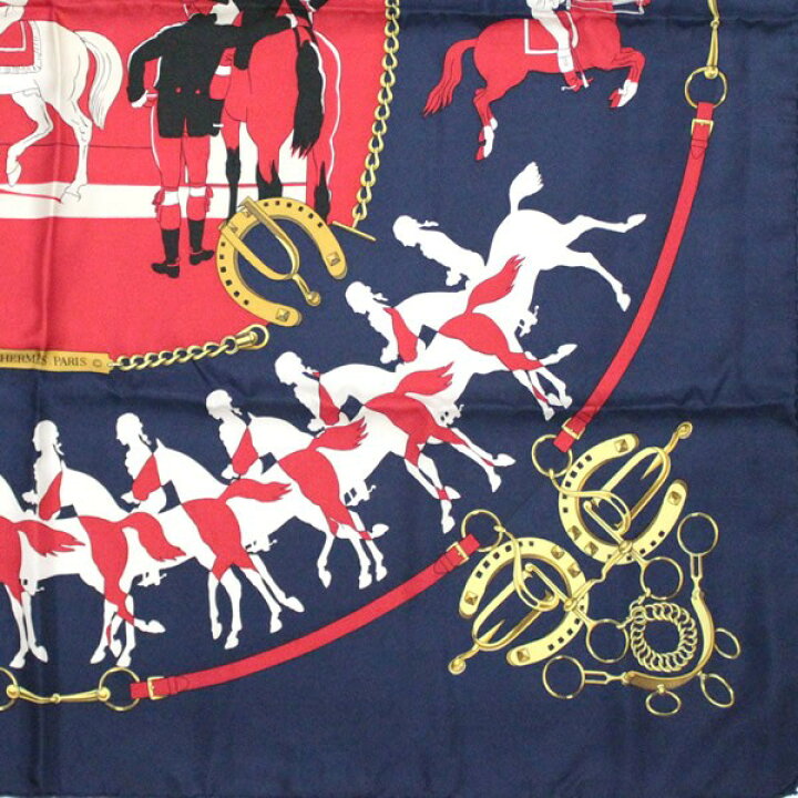 楽天市場】エルメス HERMES カレ90 大判スカーフ MANEGE ネイビー 