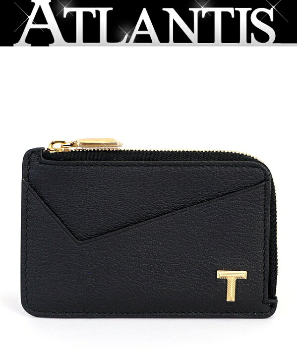 TIFFANY ティファニー ジップ カードケース ブラックレザー (Tiffany  