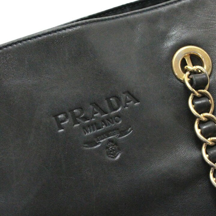 楽天市場】プラダ PRADA ロゴ型押し チェーンショルダーバッグ レザー 