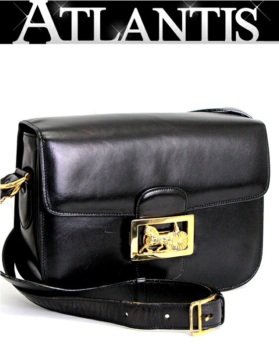 CELINE(セリーヌ) 馬車金具ヴィンテージショルダーバッグ 鞄 カーフ  