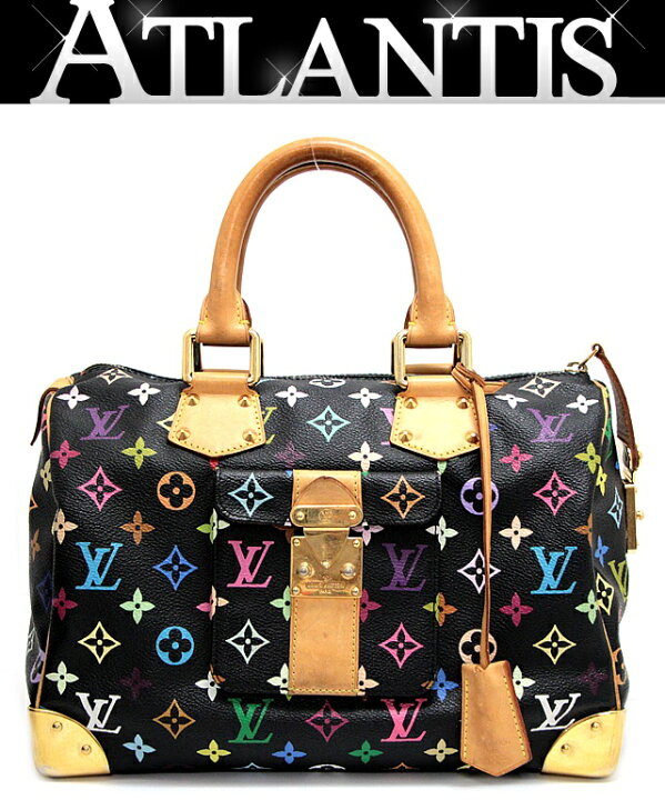 楽天市場】ルイヴィトン スピーディ30 マルチカラー 黒 M92642  