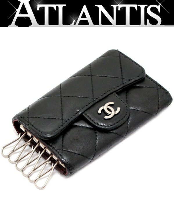 楽天市場】シャネル CHANEL マトラッセ 6連キーケース ラム 黒 S金具 