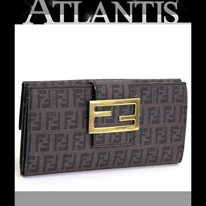 楽天市場】フェンディ FENDI ズッカ柄 ダブルホック 長財布 カーキ PVC 
