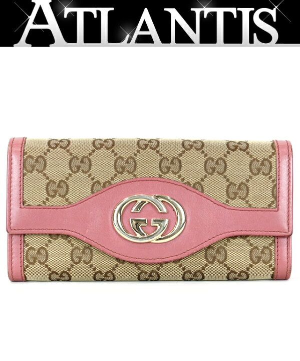 楽天市場】【広尾店】グッチ GUCCI ファスナー付き長財布 GG柄 ピンク  