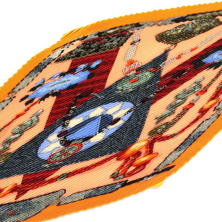 楽天市場】エルメス HERMES プリーツスカーフ Tibet チベット オレンジ 