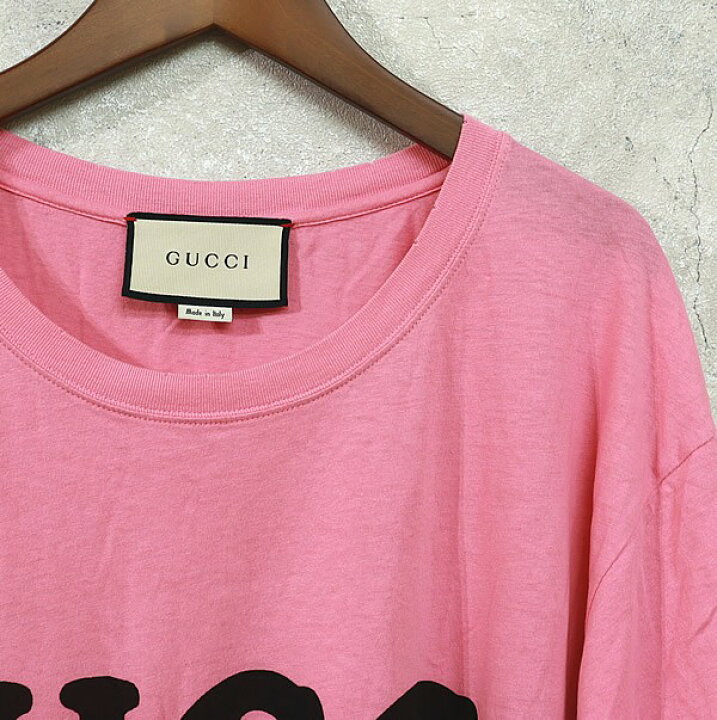 楽天市場】【広尾店】 グッチ GUCCI ロゴプリント Tシャツ ピンク Size 