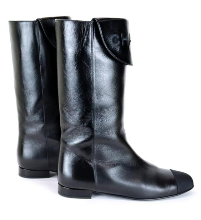 楽天市場】【広尾店】美品 シャネル CHANEL ロングブーツ カーフスキン  