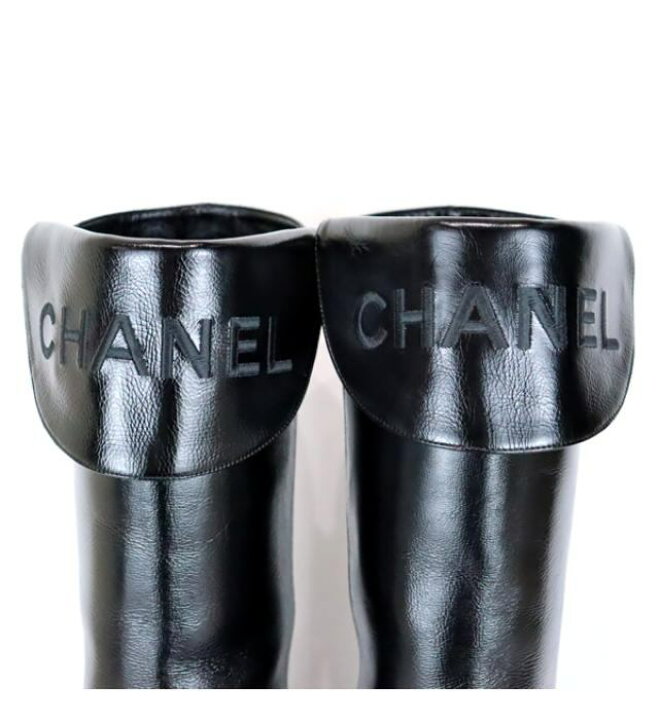 楽天市場】【広尾店】美品 シャネル CHANEL ロングブーツ カーフスキン 