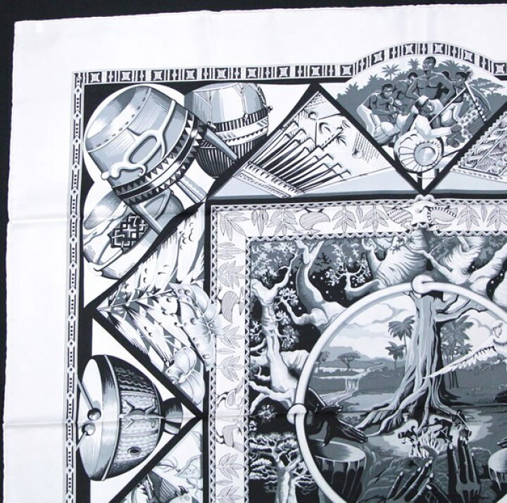 楽天市場】エルメス HERMES カレ90 Au Son du Tam Tam タムタムの音に  