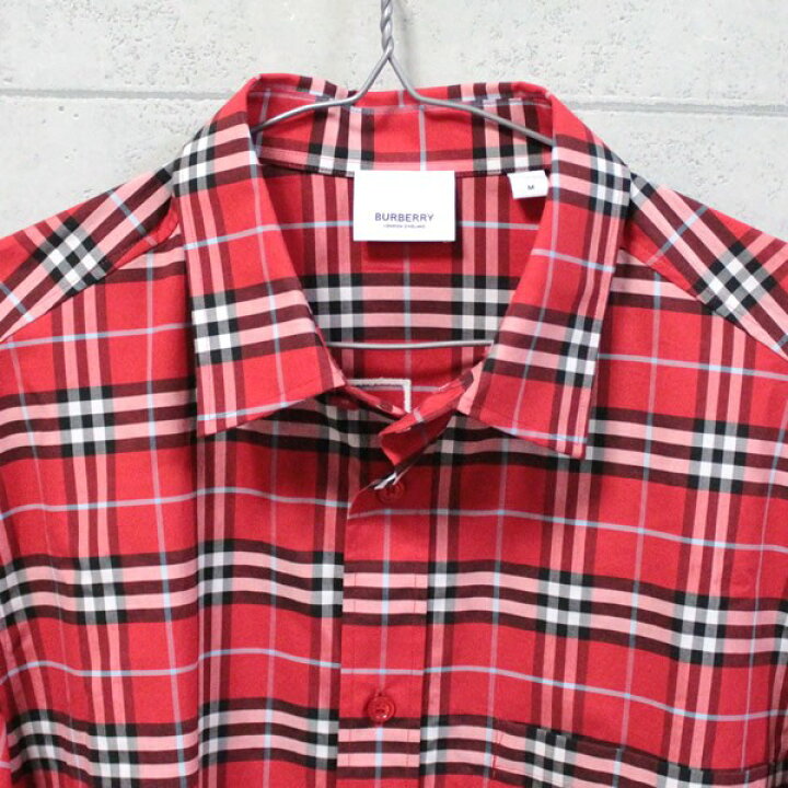 楽天市場】バーバリー BURBERRY 長袖シャツ トップス チェック 赤 